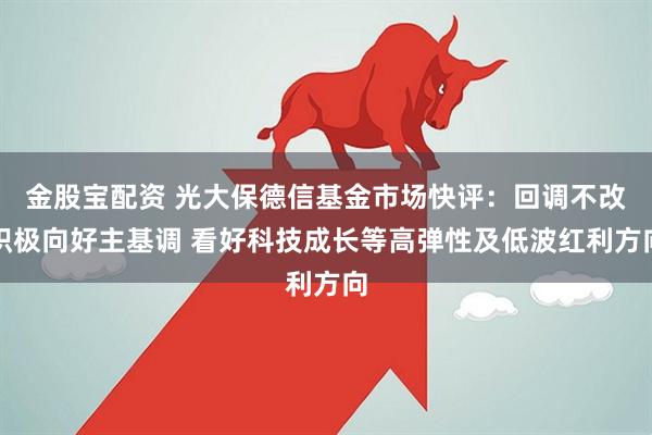 金股宝配资 光大保德信基金市场快评：回调不改积极向好主基调 看好科技成长等高弹性及低波红利方向