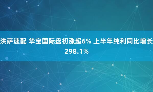 洪萨速配 华宝国际盘初涨超6% 上半年纯利同比增长298.1%
