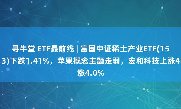 寻牛堂 ETF最前线 | 富国中证稀土产业ETF(159713)下跌1.41%，苹果概念主题走弱，宏和科技上涨4.0%